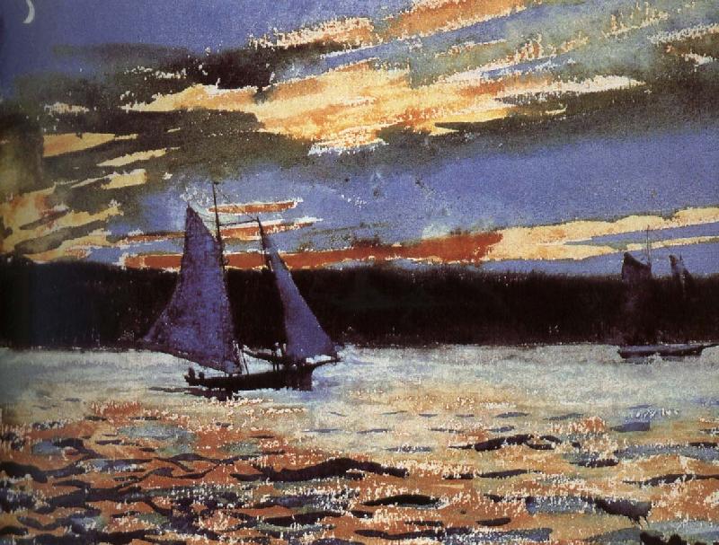 Winslow Homer Gera sunset scene oil painting image